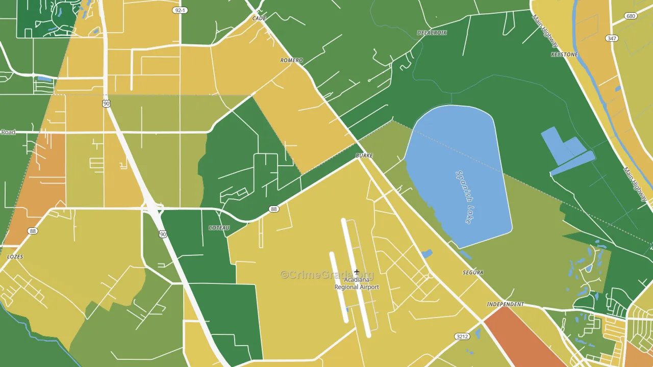 Cade, LA Map of Drug-Related Crime Rates