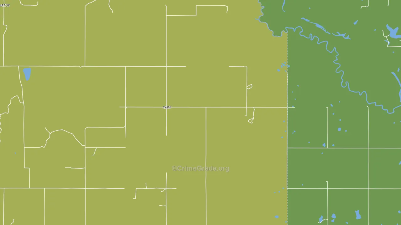 Cade, OK Map of Drug-Related Crime Rates