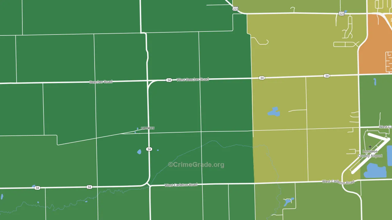Cadmus, MI Map of Drug-Related Crime Rates