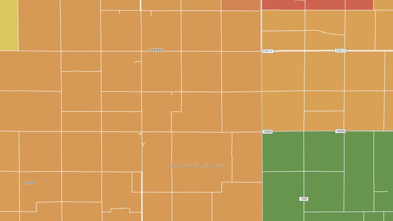 Cadwell, IL Map of Drug-Related Crime Rates