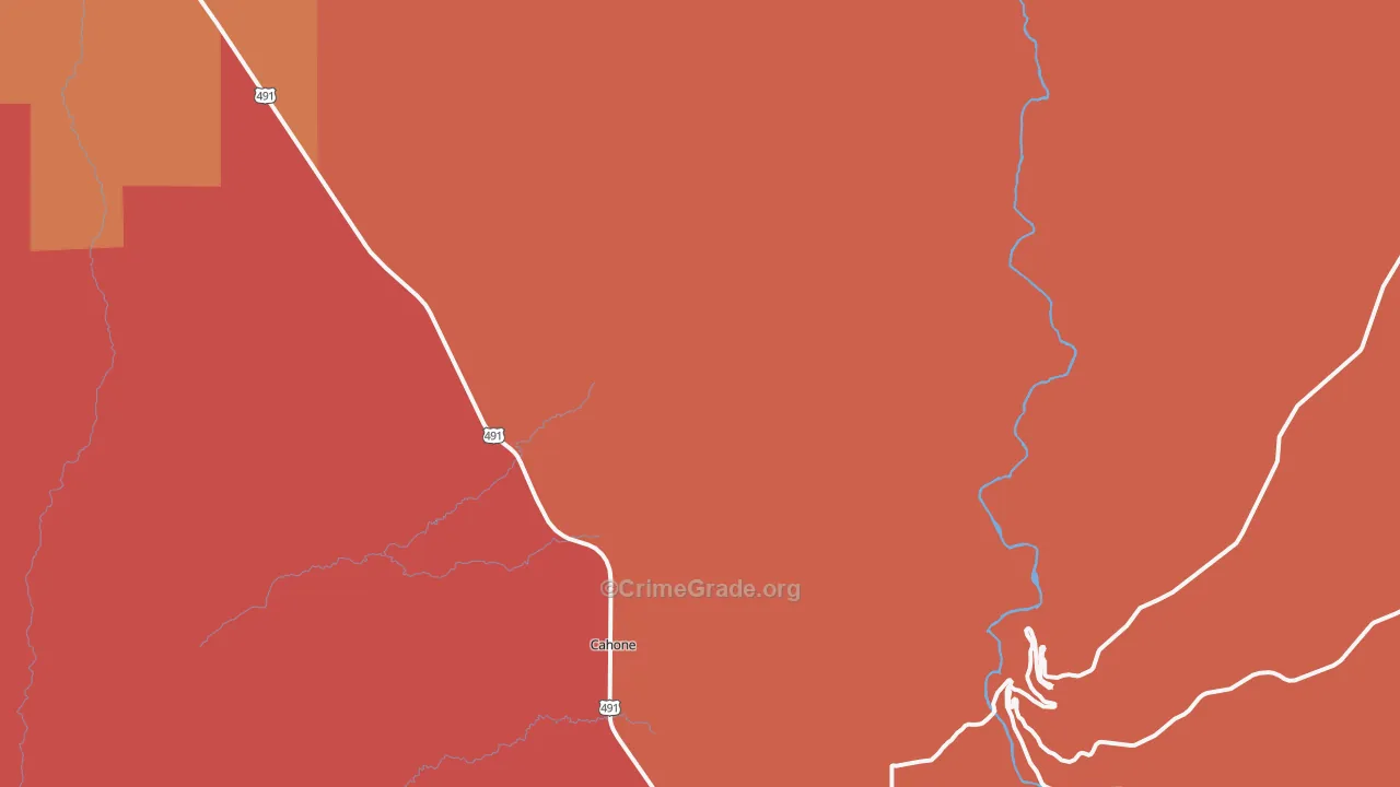 Cahone, CO Map of Drug-Related Crime Rates