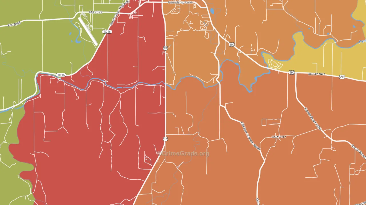 Cain City, TX Map of Drug-Related Crime Rates