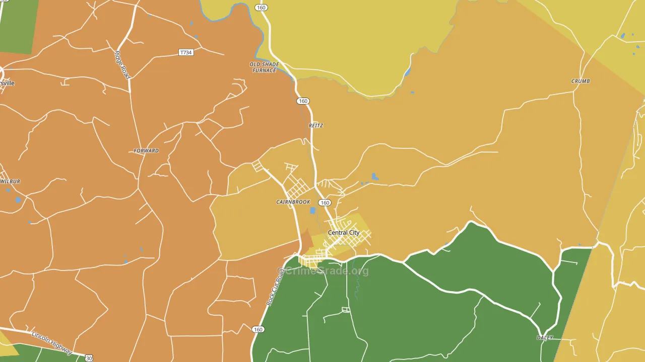 Cairnbrook, PA Map of Drug-Related Crime Rates