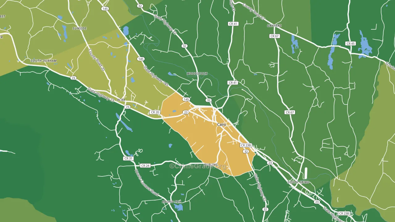 Cairo, NY Map of Drug-Related Crime Rates