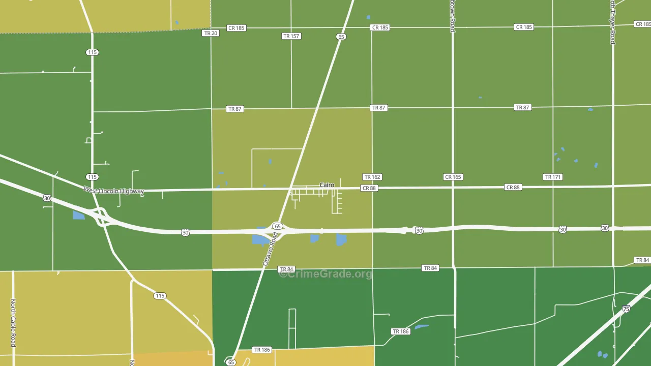 Cairo, OH Map of Drug-Related Crime Rates
