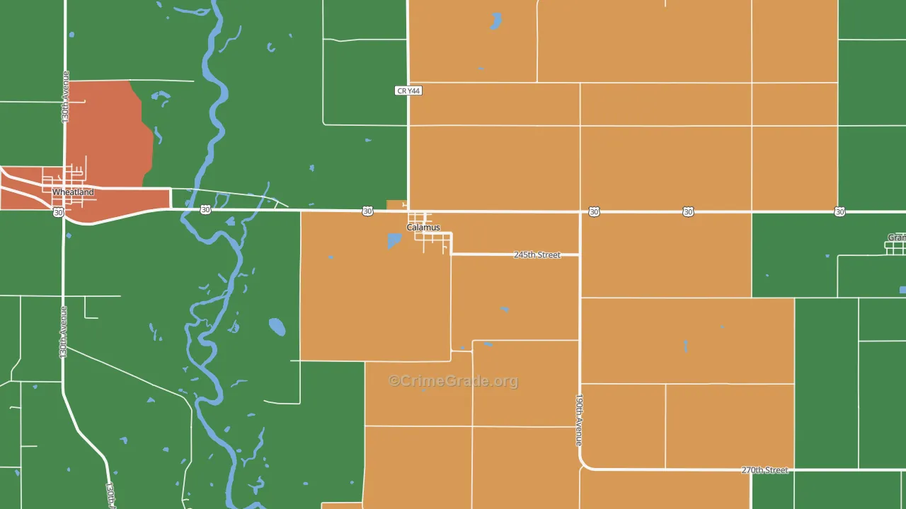 Calamus, IA Map of Drug-Related Crime Rates