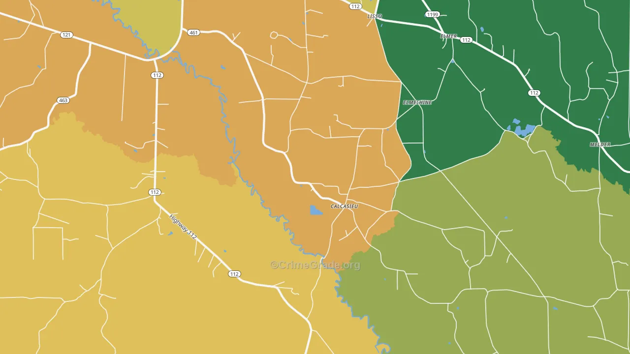 Calcasieu, LA Map of Drug-Related Crime Rates