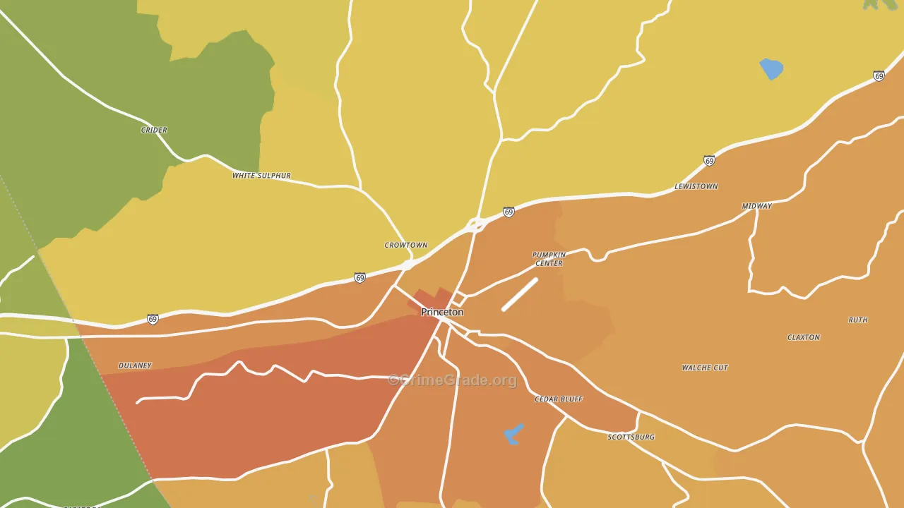 Caldwell County, KY Map of Drug-Related Crime Rates