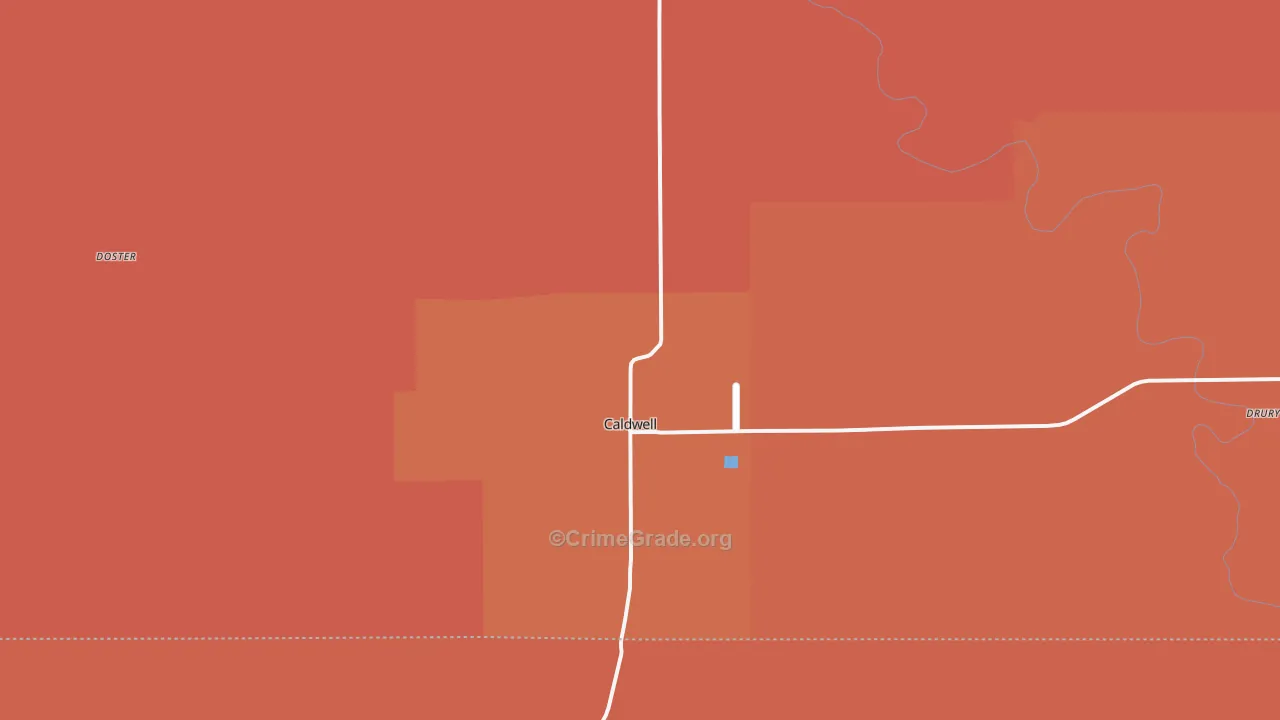 Caldwell, KS Map of Drug-Related Crime Rates
