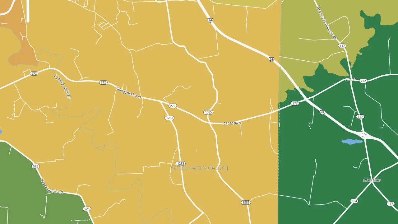 Caledonia, KY Map of Drug-Related Crime Rates