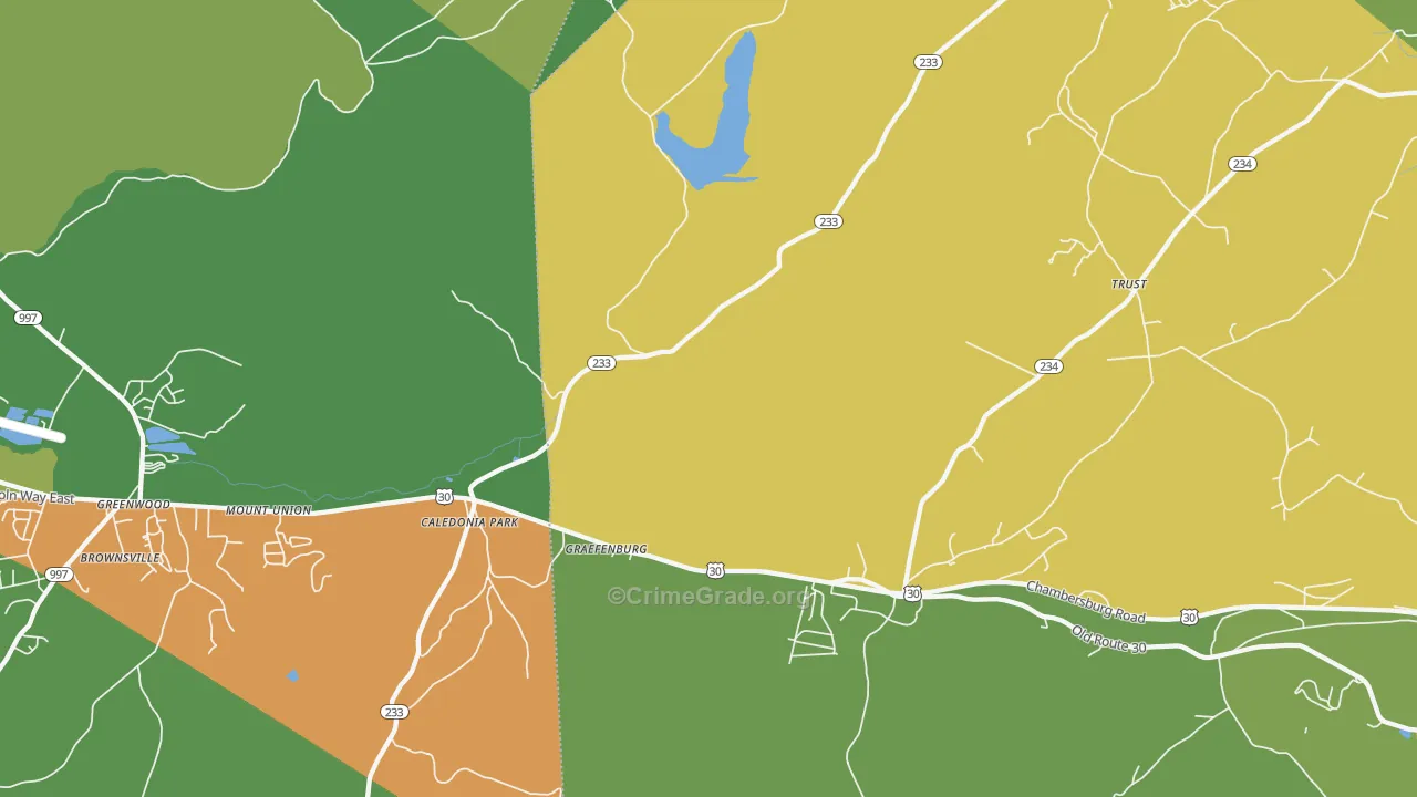 Caledonia Park, PA Map of Drug-Related Crime Rates