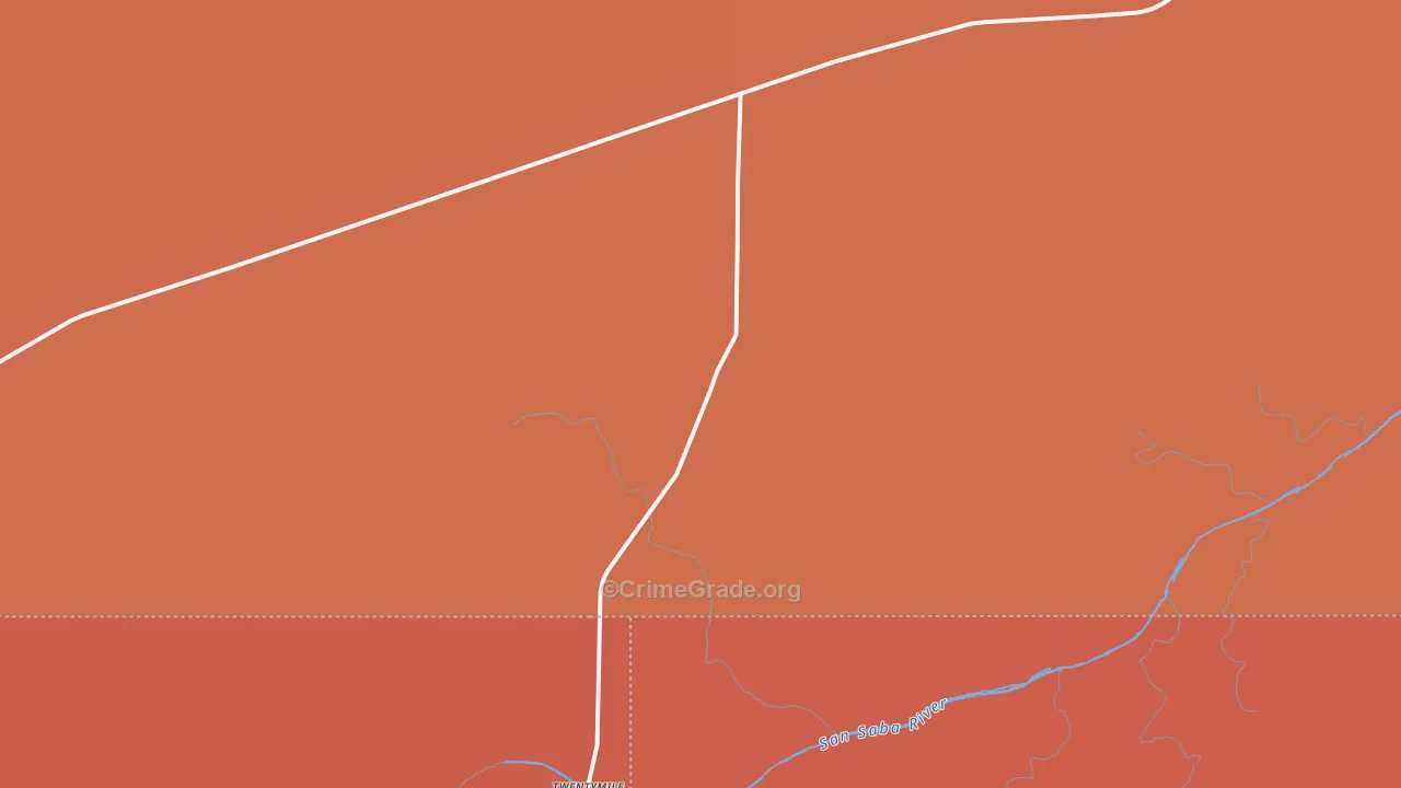 Calf Creek, TX Map of Drug-Related Crime Rates