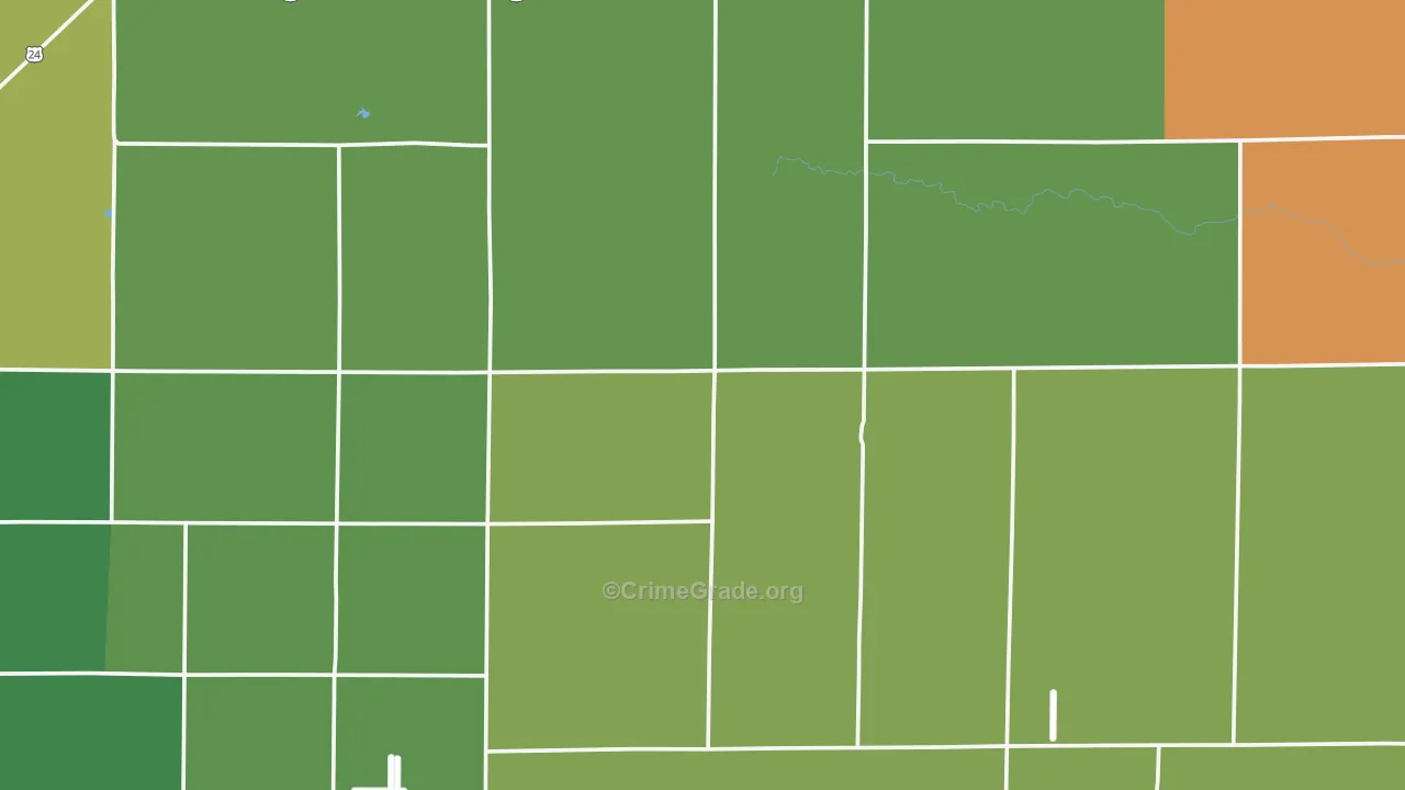 Calhan, CO Map of Drug-Related Crime Rates
