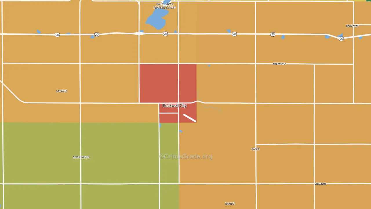 Calhoun County, IA Map of Drug-Related Crime Rates