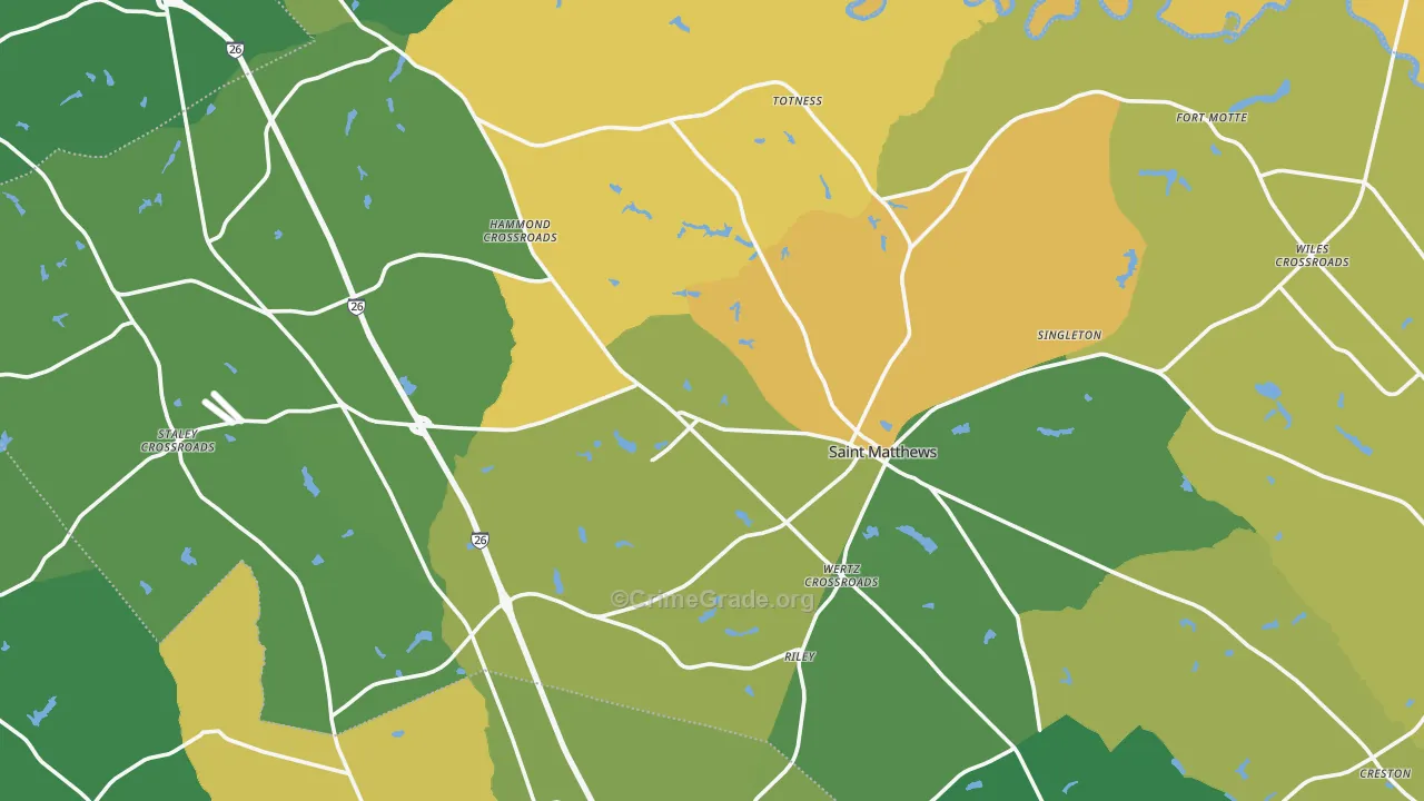 Calhoun County, SC Map of Drug-Related Crime Rates