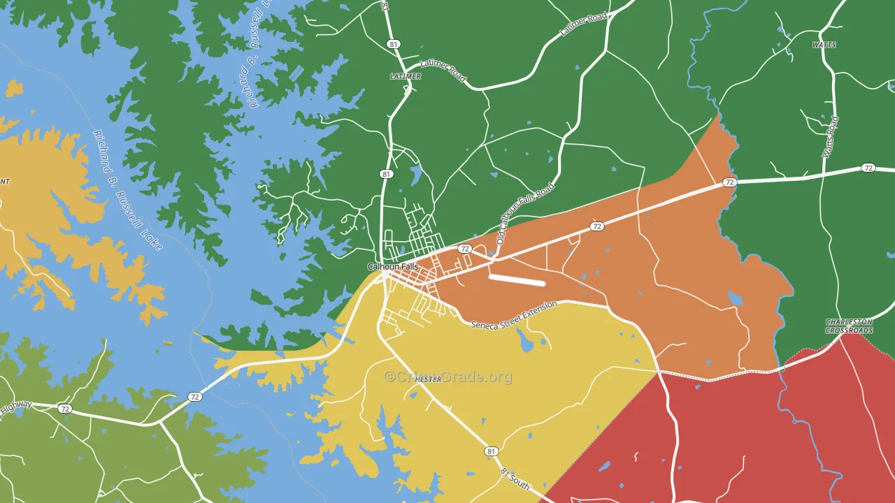 Calhoun Falls, SC Map of Drug-Related Crime Rates