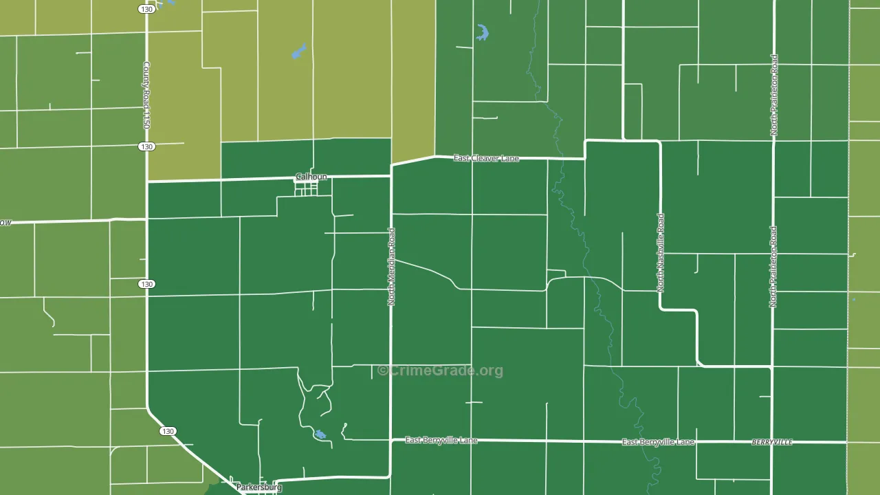 Calhoun, IL Map of Drug-Related Crime Rates