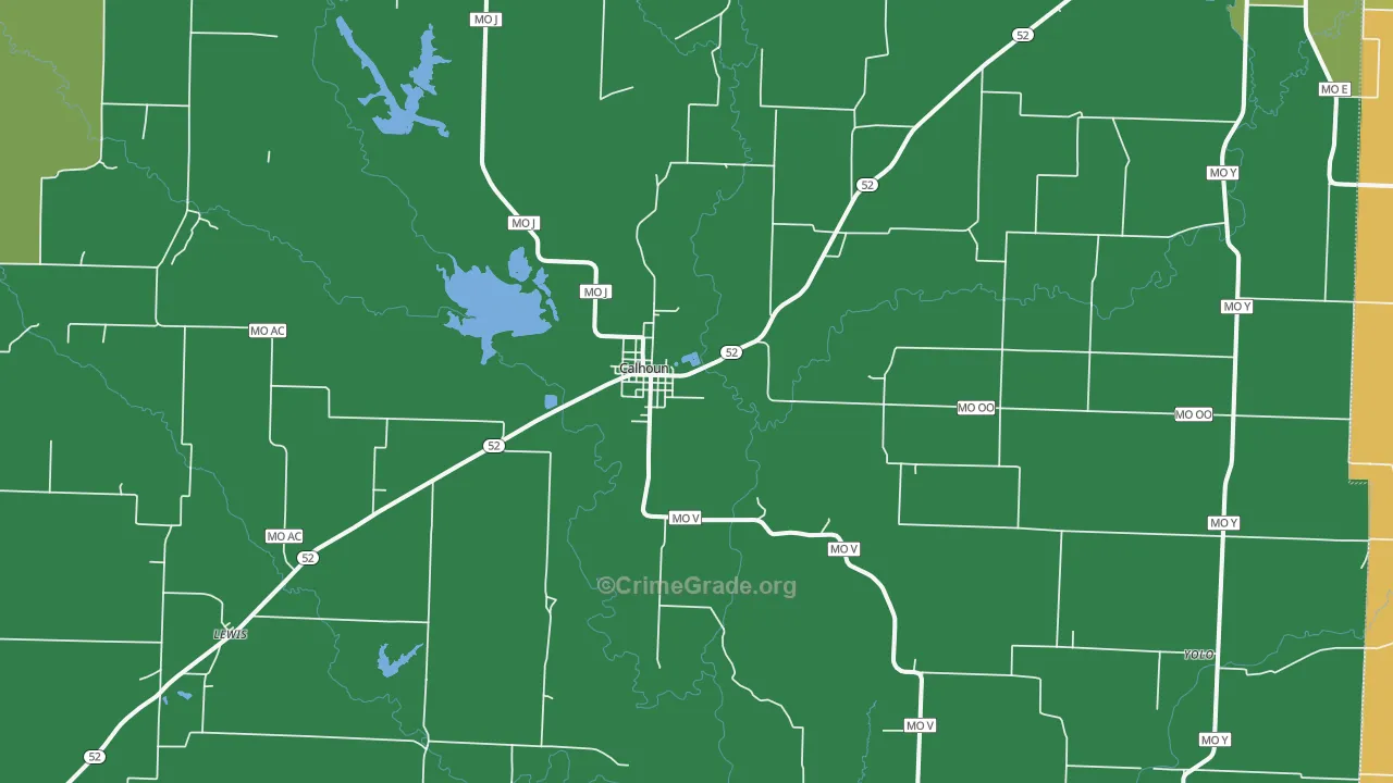 Calhoun, MO Map of Drug-Related Crime Rates