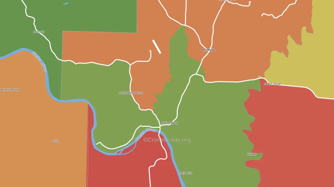 Calico Rock, AR Map of Drug-Related Crime Rates