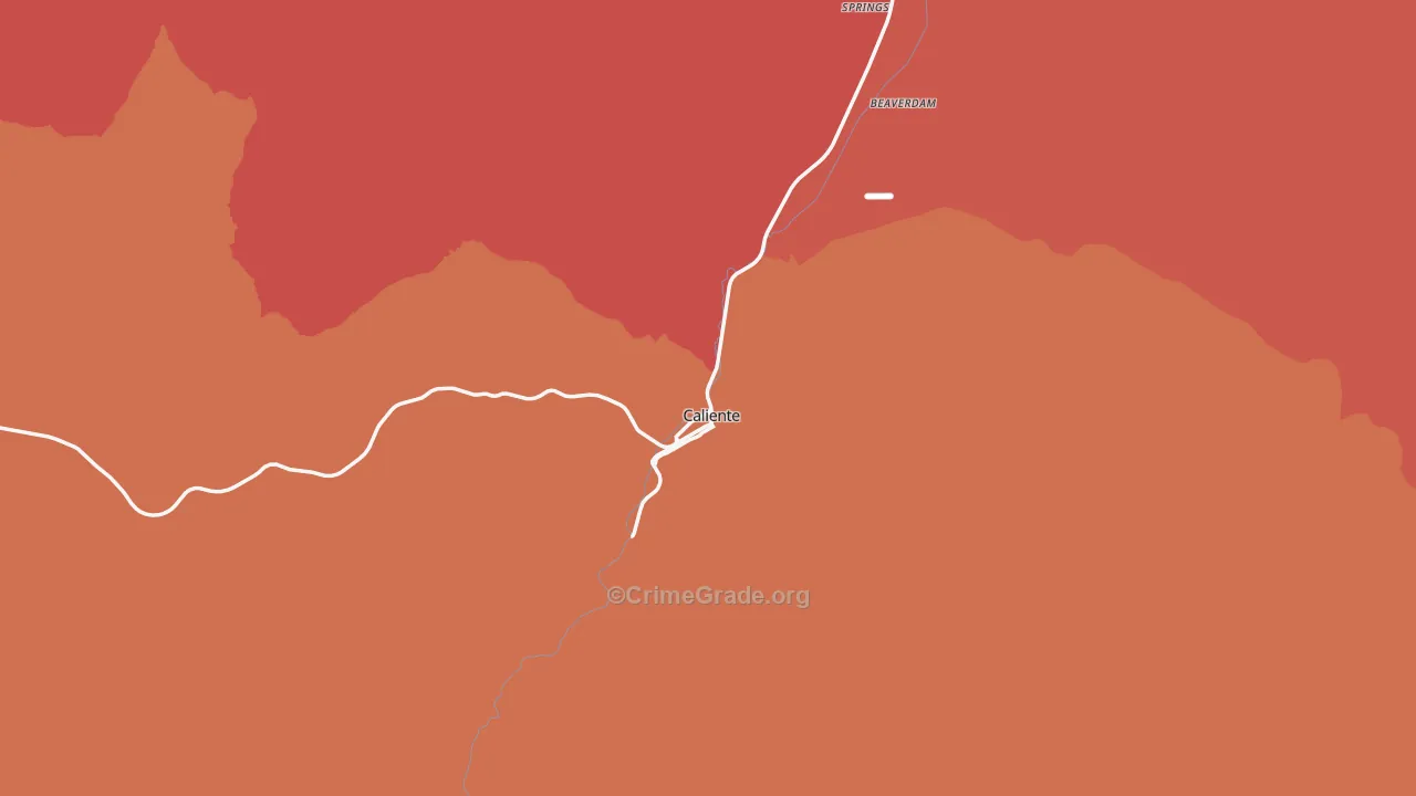 Caliente, NV Map of Drug-Related Crime Rates