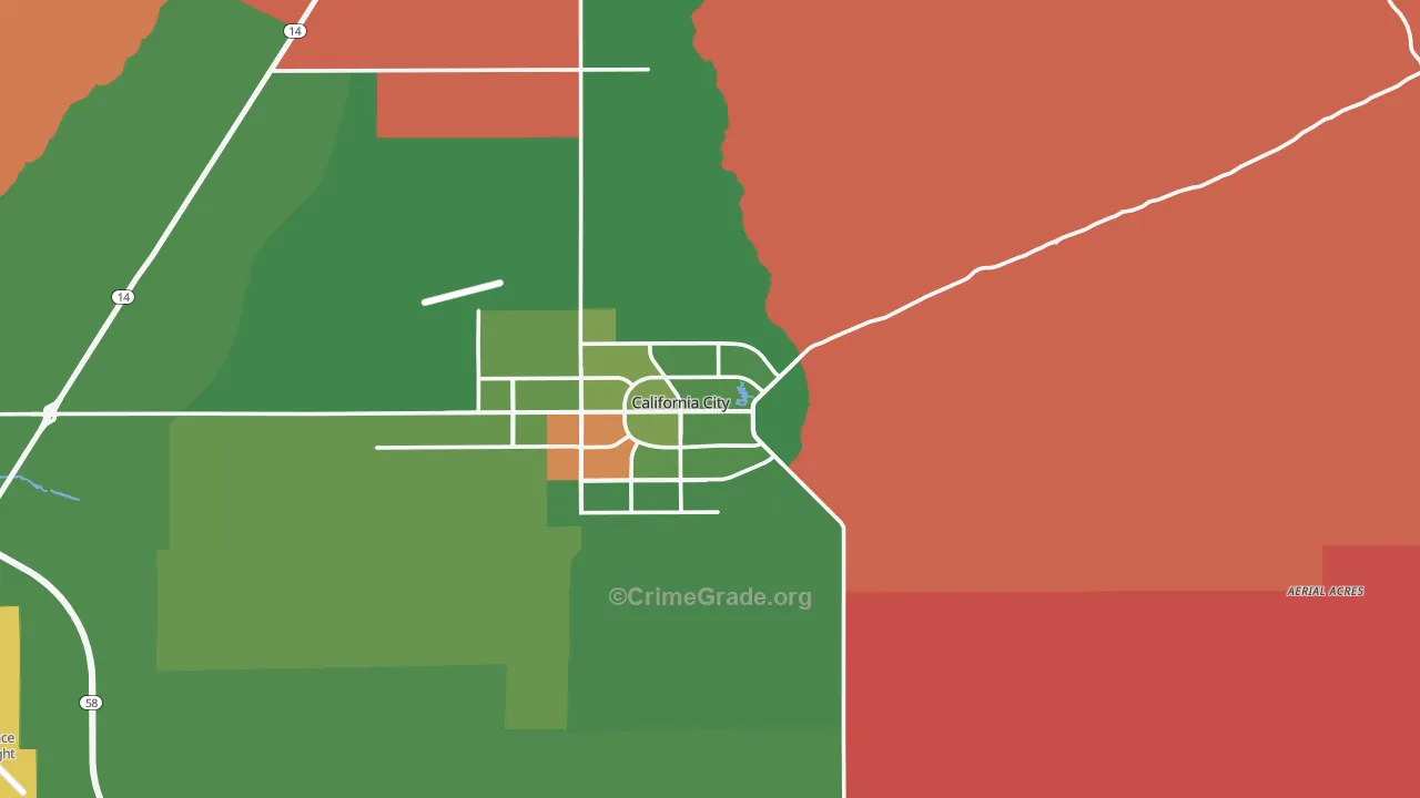 California City, CA Map of Drug-Related Crime Rates
