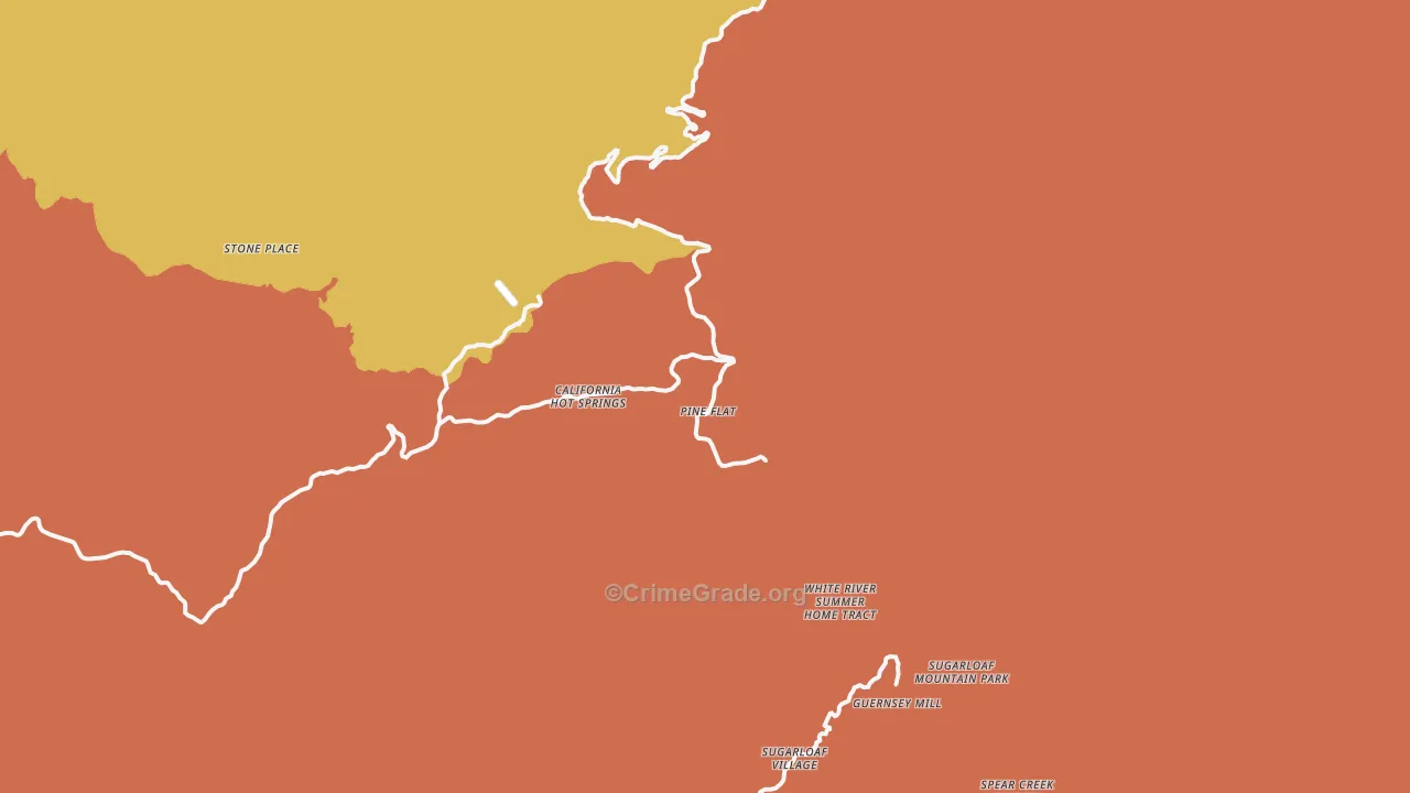 California Hot Springs, CA Map of Drug-Related Crime Rates