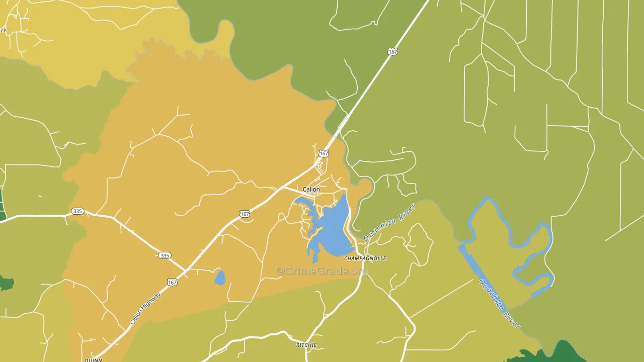 Calion, AR Map of Drug-Related Crime Rates