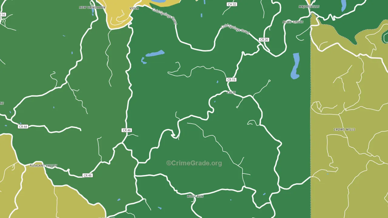 Calis, WV Map of Drug-Related Crime Rates