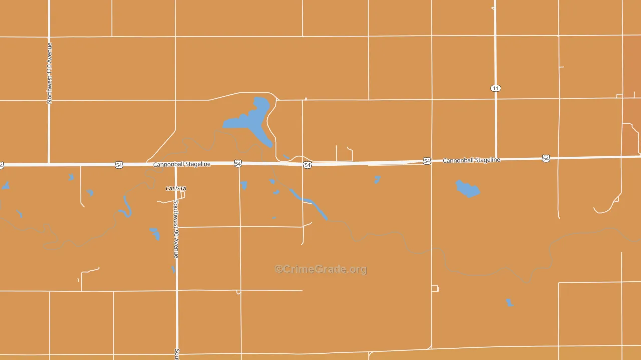Calista, KS Map of Drug-Related Crime Rates