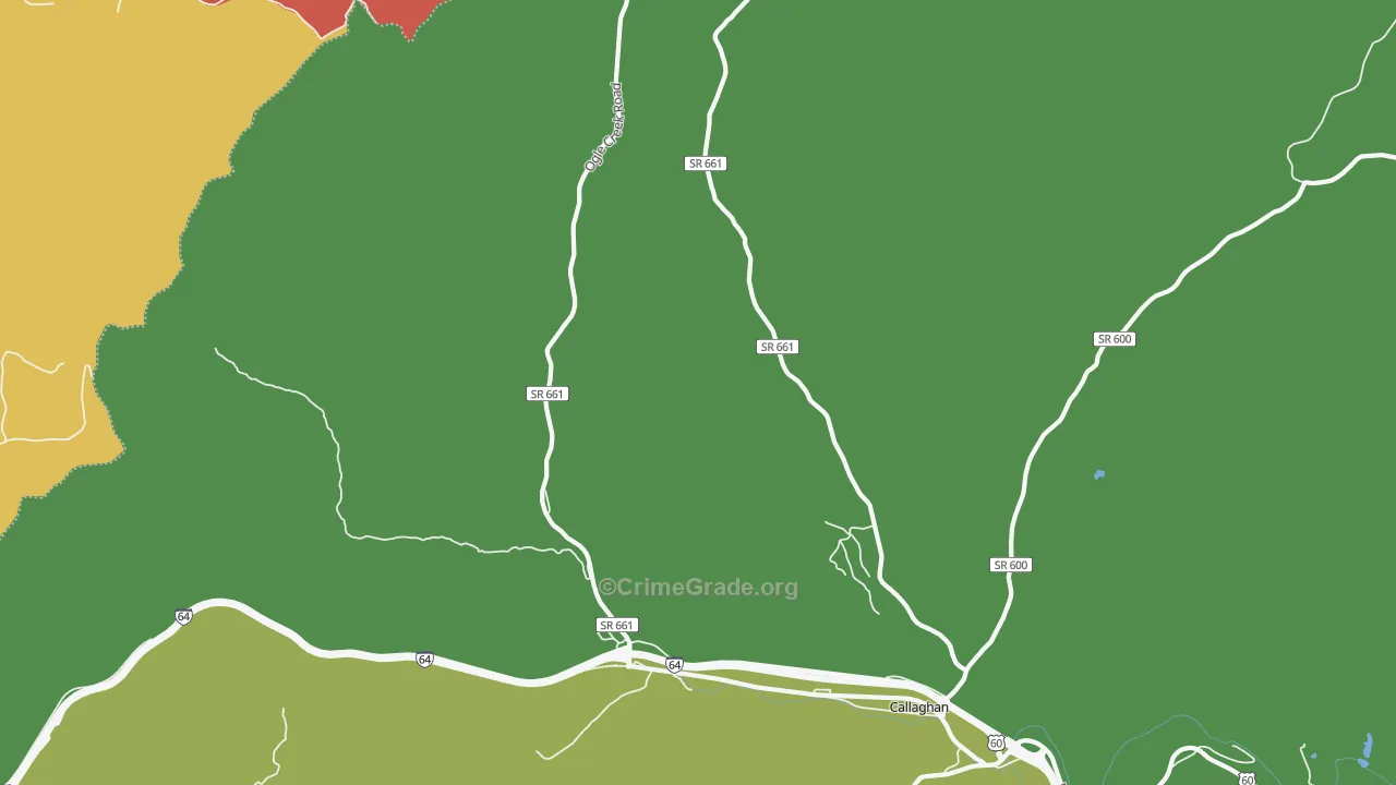 Callaghan, VA Map of Drug-Related Crime Rates