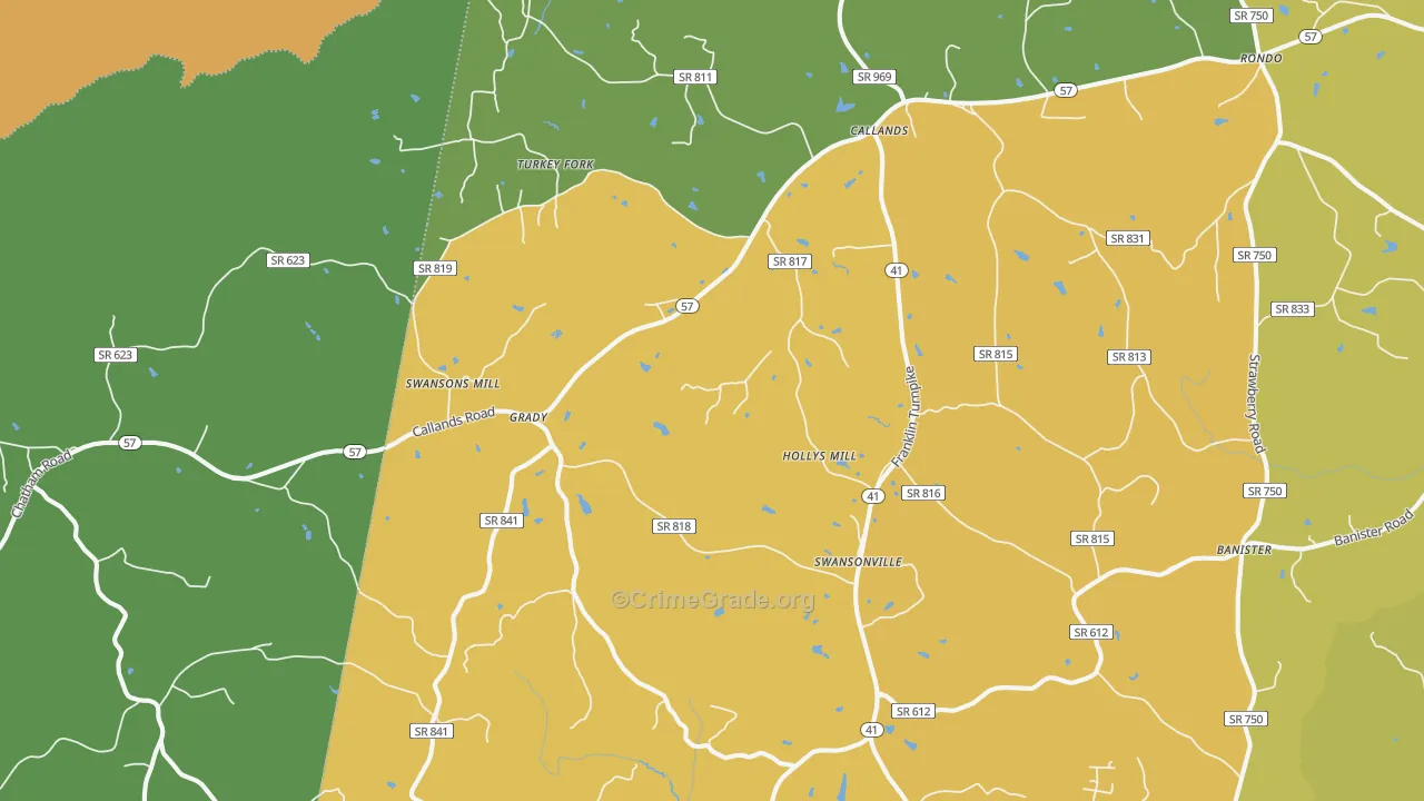Callands, VA Map of Drug-Related Crime Rates