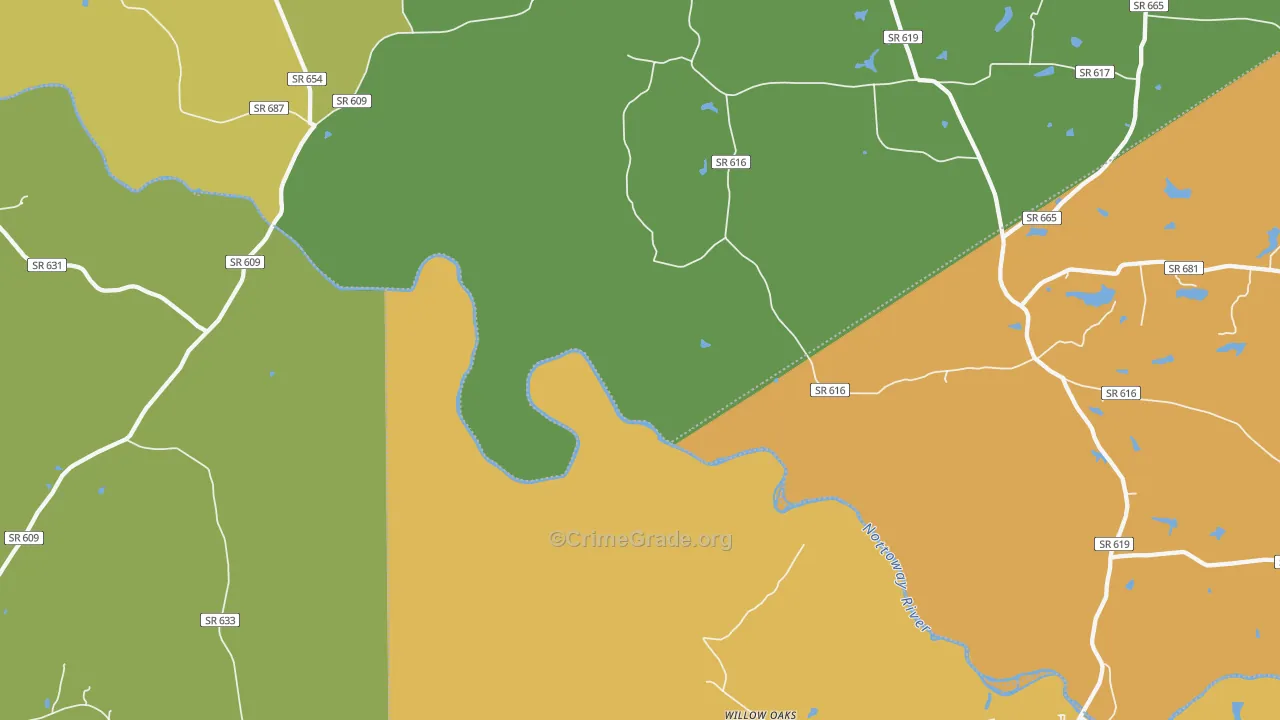 Callaville, VA Map of Drug-Related Crime Rates