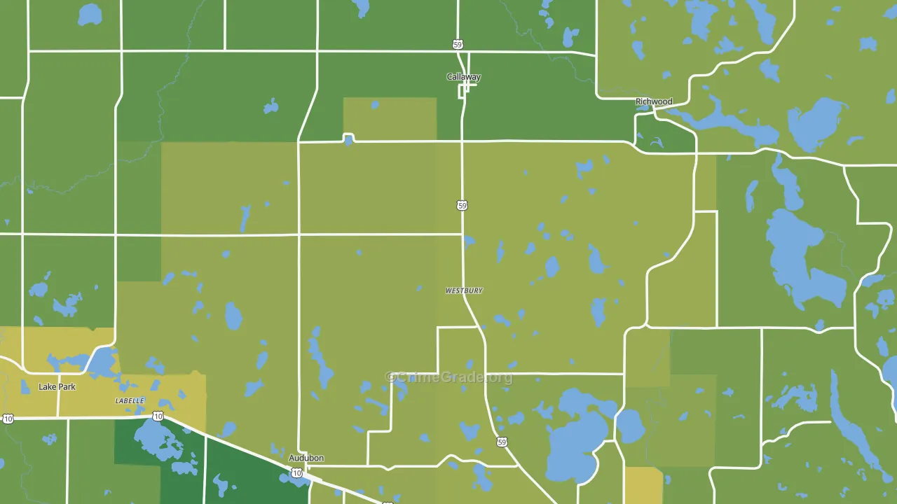 Callaway, MN Map of Drug-Related Crime Rates