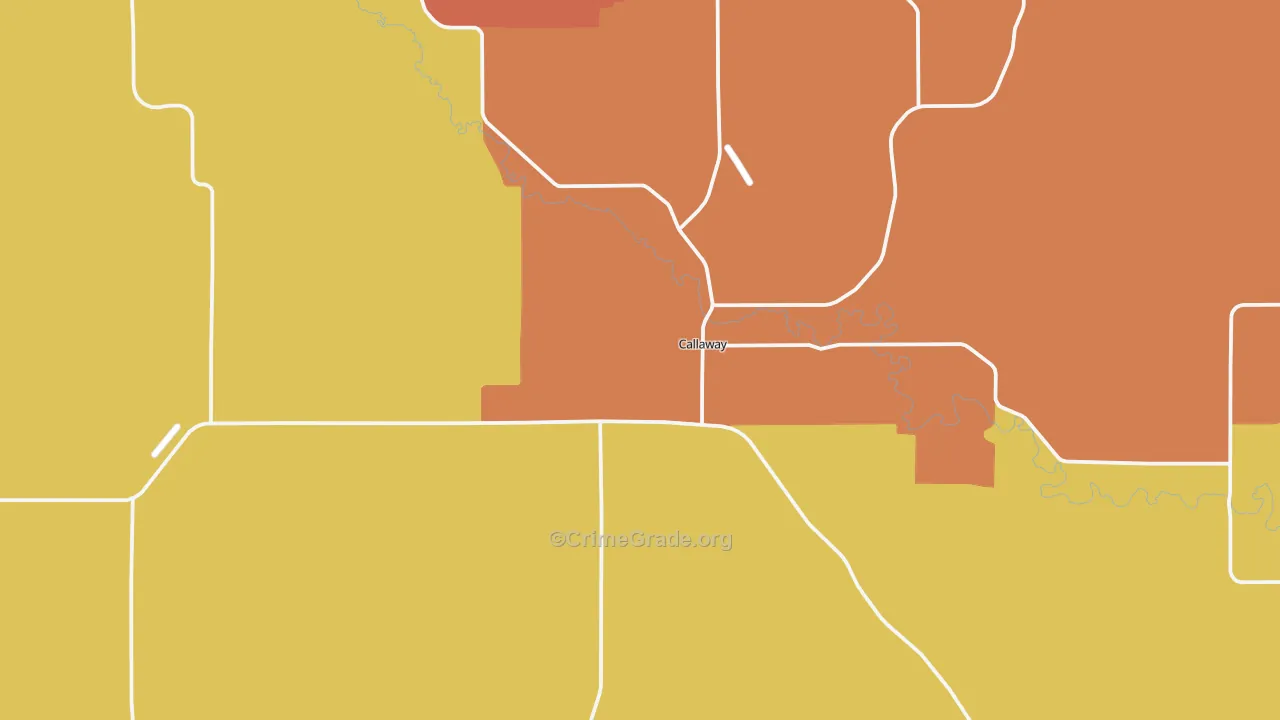 Callaway, NE Map of Drug-Related Crime Rates