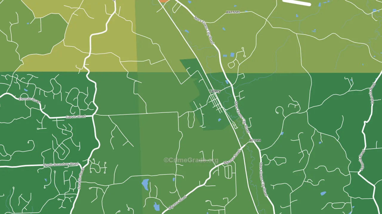 Callery, PA Map of Drug-Related Crime Rates