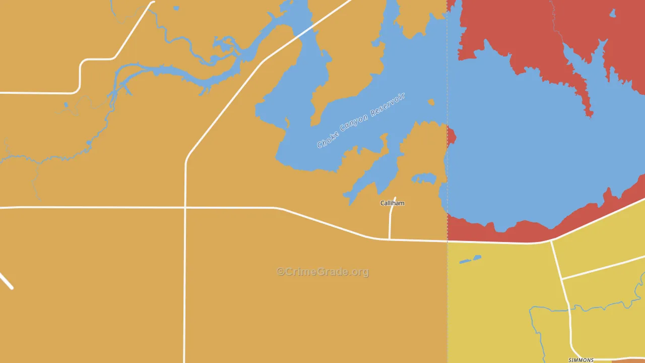 Calliham, TX Map of Drug-Related Crime Rates