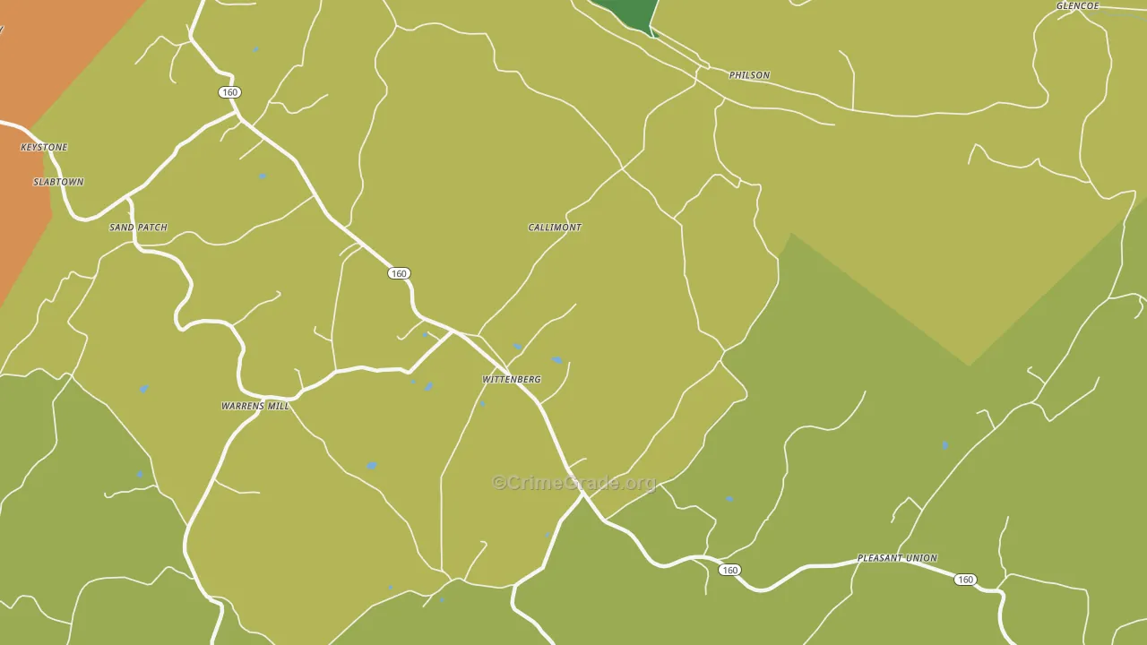 Callimont, PA Map of Drug-Related Crime Rates
