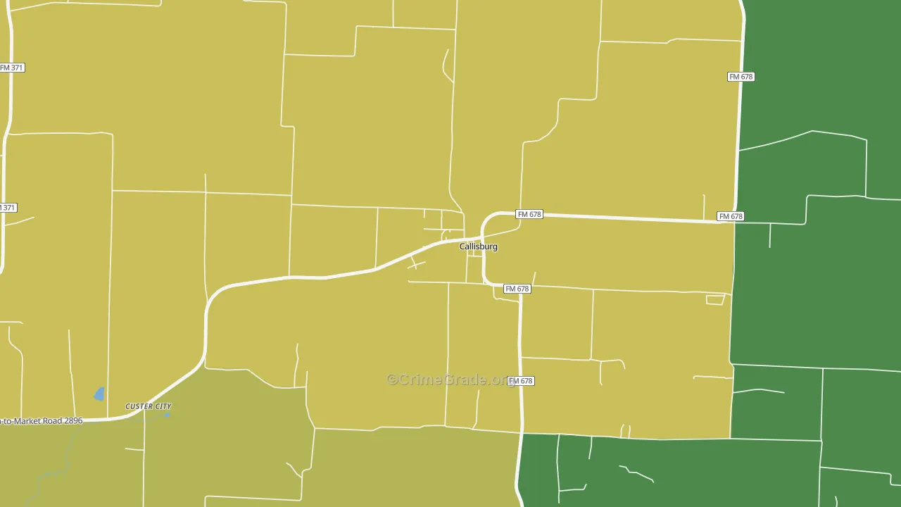 Callisburg, TX Map of Drug-Related Crime Rates