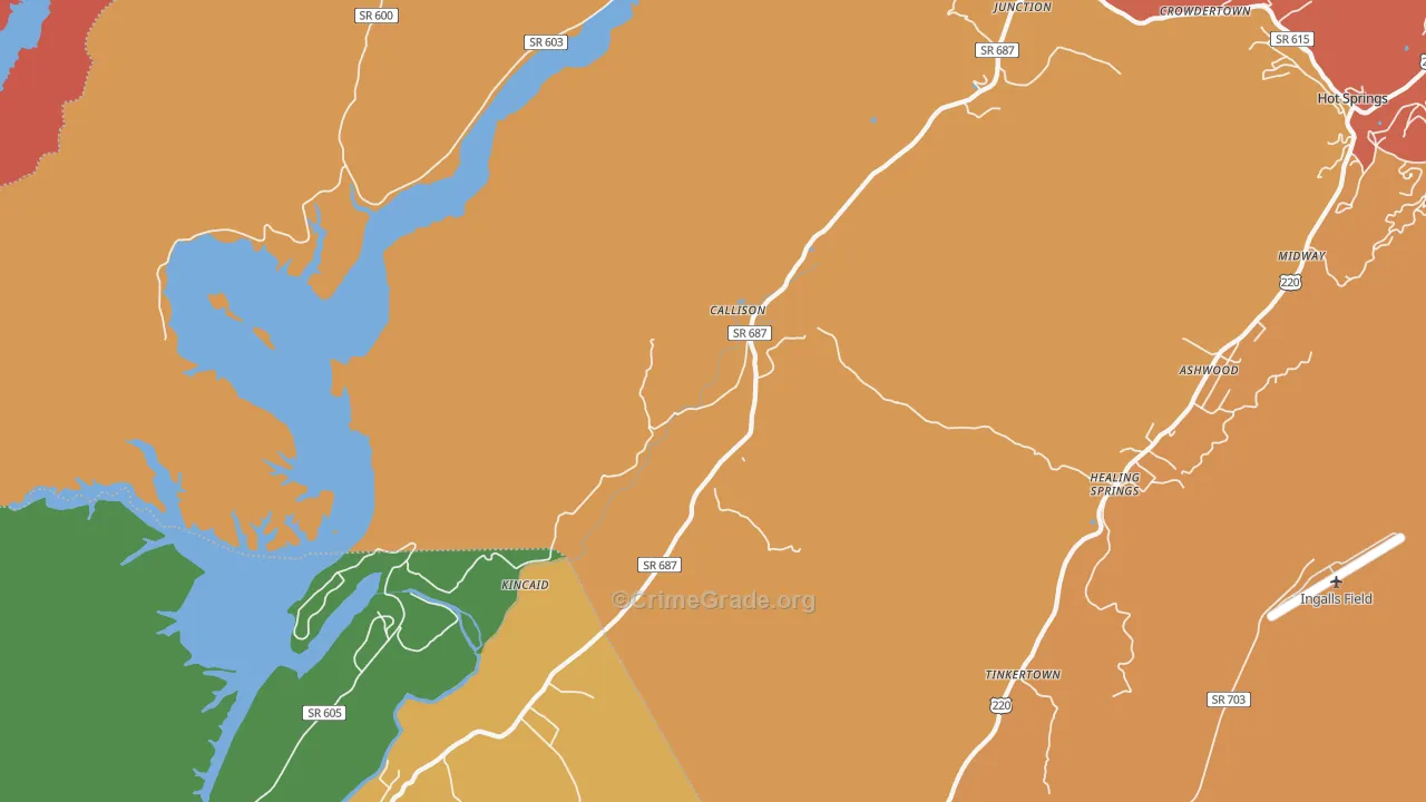 Callison, VA Map of Drug-Related Crime Rates