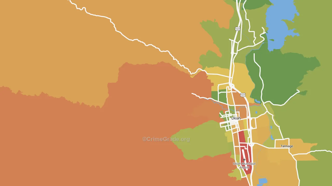 Calpella, CA Map of Drug-Related Crime Rates