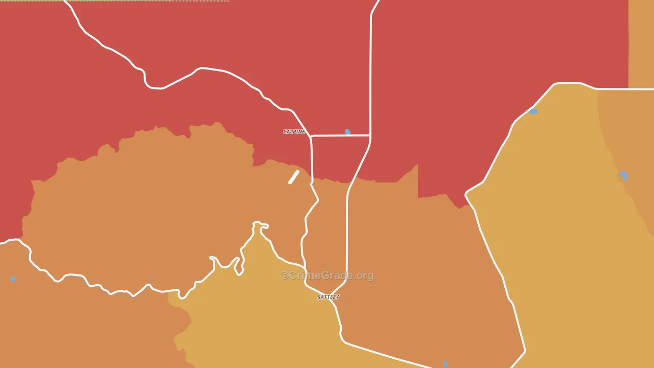 Calpine, CA Map of Drug-Related Crime Rates