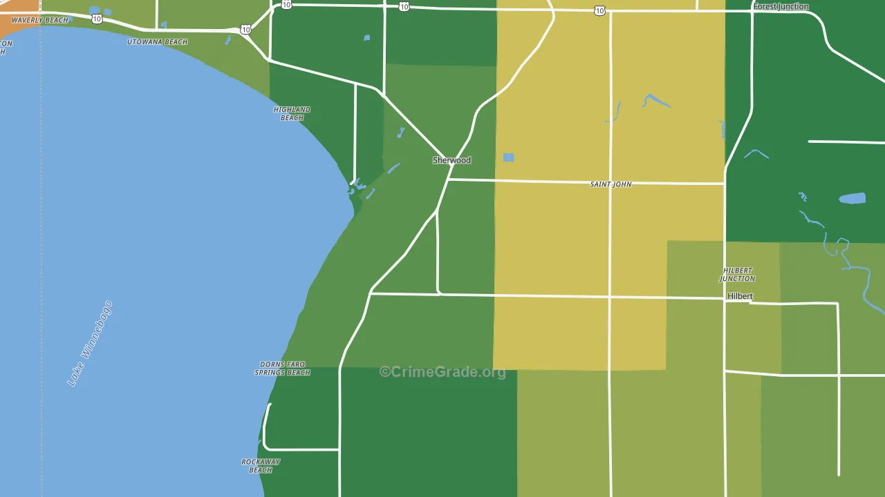 Calumet County, WI Map of Drug-Related Crime Rates