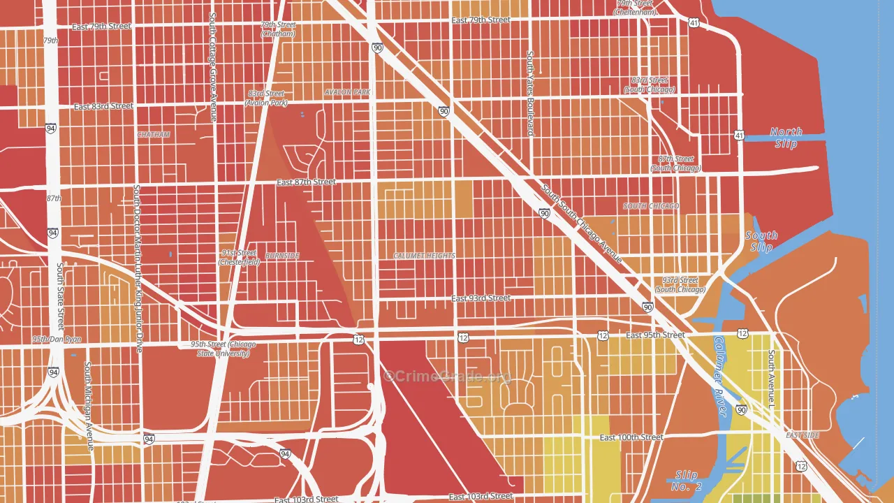 Calumet Heights, Chicago, IL Map of Drug-Related Crime Rates