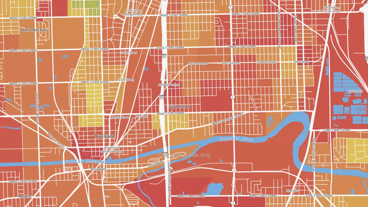 Calumet Park, IL Map of Drug-Related Crime Rates