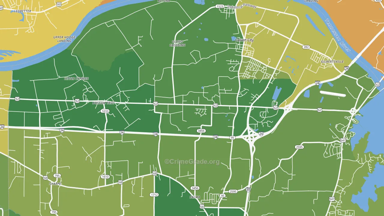Calvert City, KY Map of Drug-Related Crime Rates