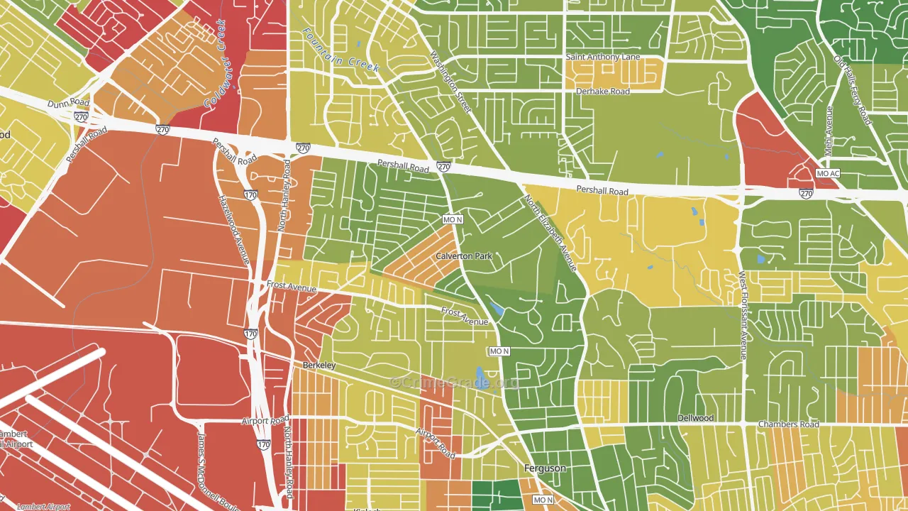 Calverton Park, MO Map of Drug-Related Crime Rates