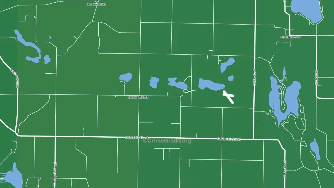 Calvin Center, MI Map of Drug-Related Crime Rates