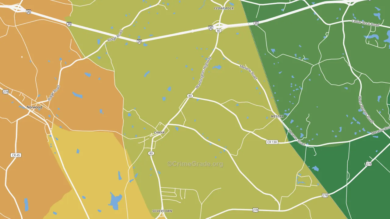 Camak, GA Map of Drug-Related Crime Rates