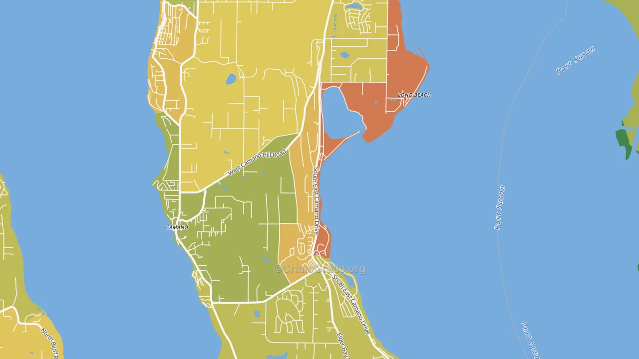 Camano Island, WA Map of Drug-Related Crime Rates