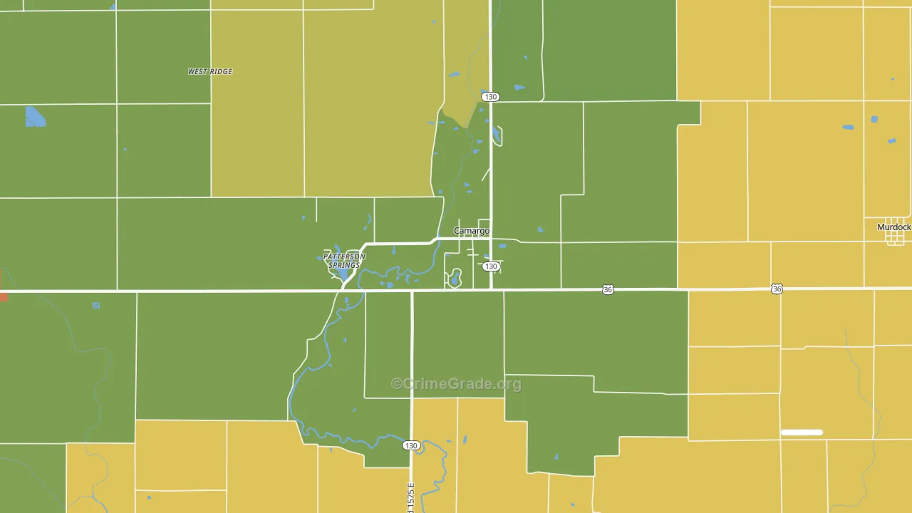 Camargo, IL Map of Drug-Related Crime Rates